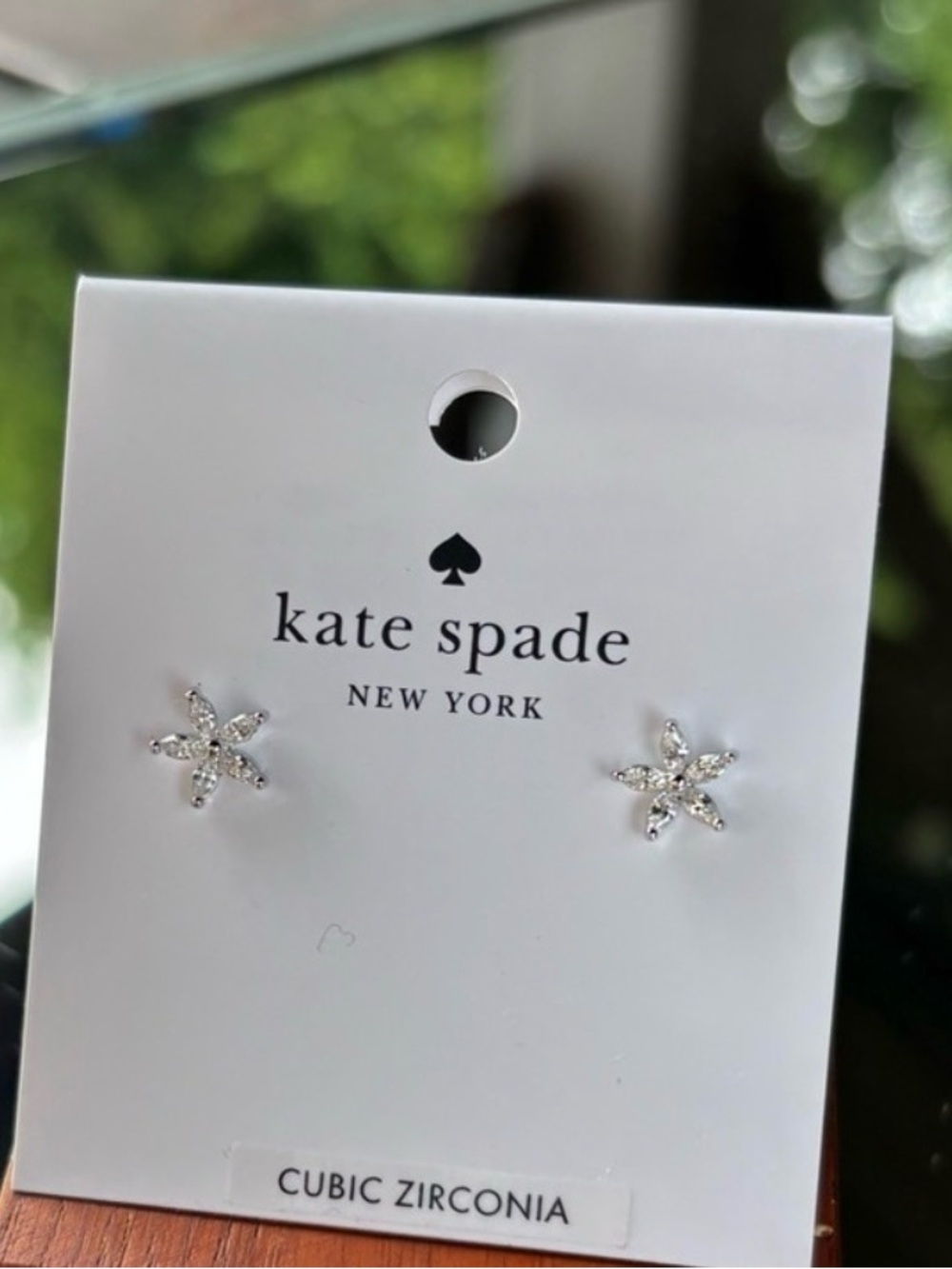 Kate Spade Silver Cubic Zirconia Flower Stud Earrings NWT - Picture 4 of 8